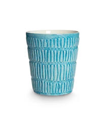 Stripes Mugg 30 cl 10x8 cm Keramik Turkos