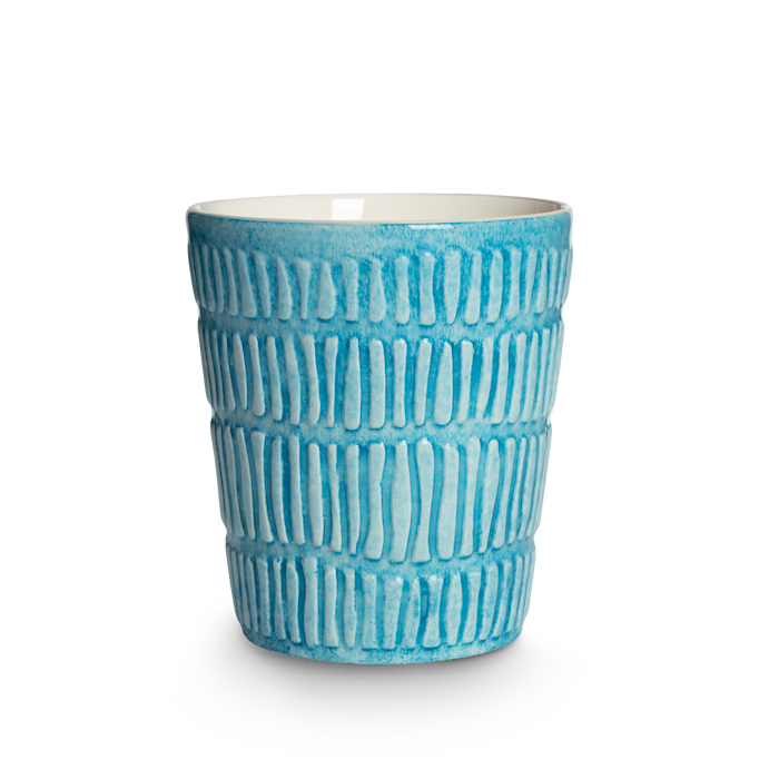 Stripes Mugg 30 cl 10x8 cm Keramik Turkos