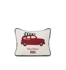 Holiday Car Pute 30 x 40 cm Hvit/Rød Multi
