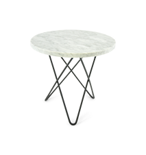 Mini O Table Hvit Marmor med Svart Ramme Ø40