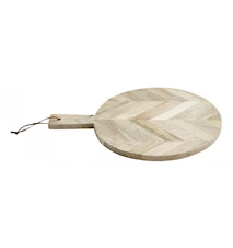 Tabla de cortar redonda de madera con cuerda Pequeña