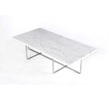 Ninety Table XL - Carrara marmor/Rustfritt stål H40 cm