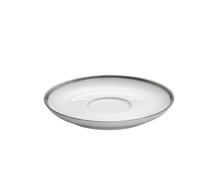 Bistro plato Cecil blanco/silver para taza 18 cl