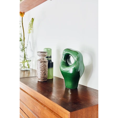 HK objects: Ceramic Skulptur, blank grønn