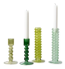 The Emeralds Ljusstake L Ø7,2x18,8 cm Glas Mintgrön