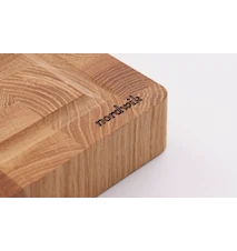 Planche à découper chêne coupé dans le sens du bois avec rigoles 46x36x4 cm