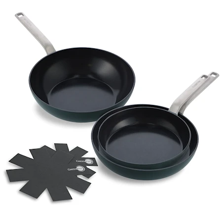 Evolution 3-delt 2 Stegepander og 1 Wokpande Non-Stick