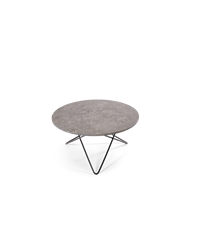 O Table Matbord Svart/Grå Marmor  Ø80