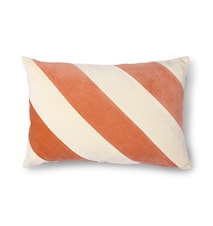 Striped Cushion Velvet peach/Cream 40x60 cm