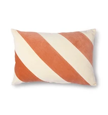 Striped Cushion Velvet peach/Cream 40x60 cm