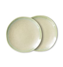 70s Pistachio tallerken 2-pakning 22 cm keramikk grønn