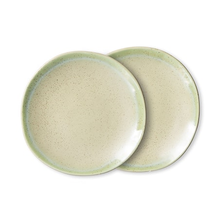 70s Tallrik 2-pack 22 cm Keramik Pistachio