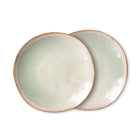 70s ceramics Tallrik 2-pack Ø22 cm Keramik Mist