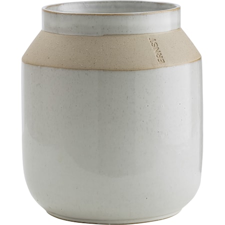Ernst Form Glaseret Vase m/mat kant 18 cm