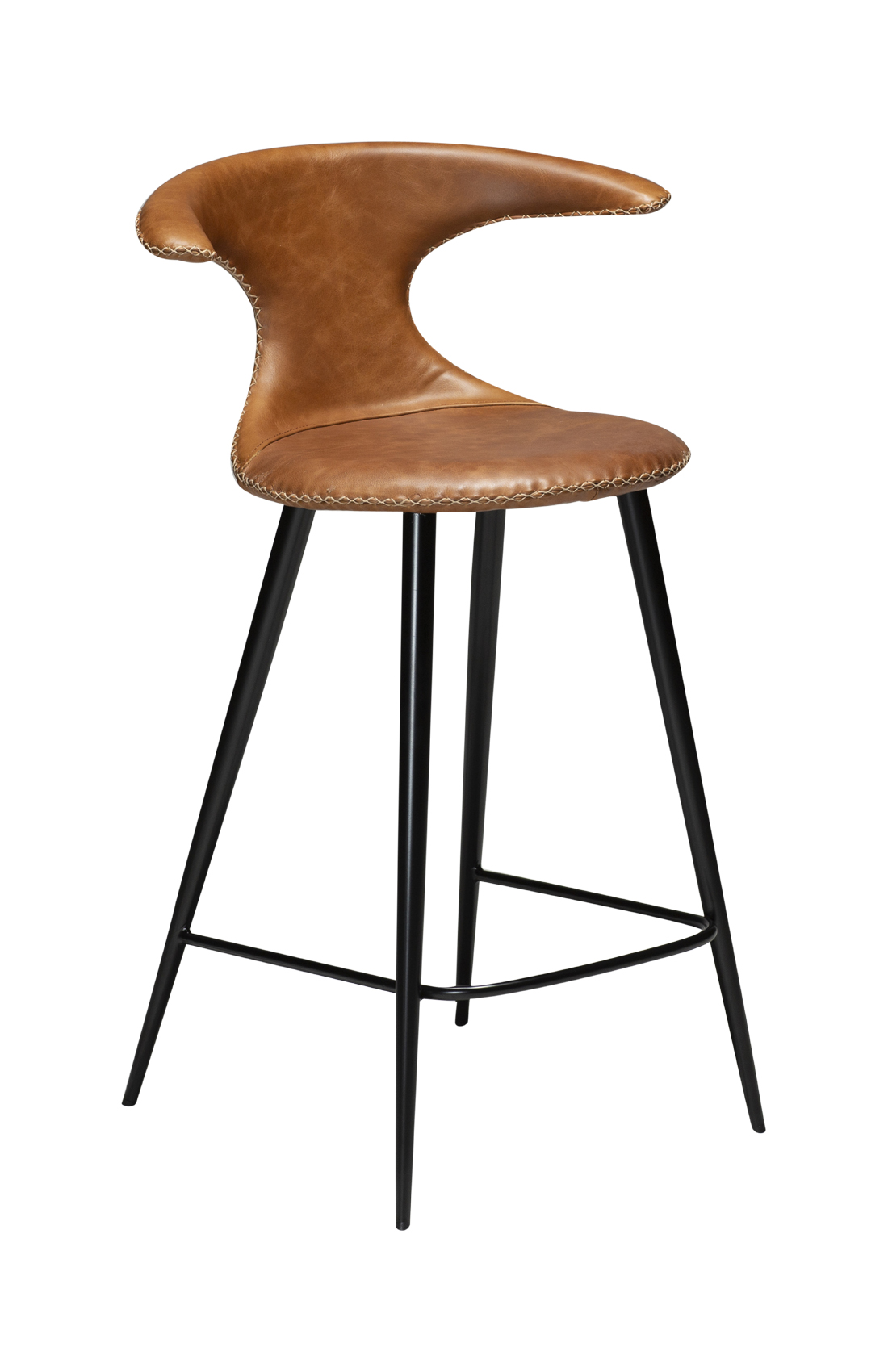 Köp Barstolar online | Stolar & Pallar | KitchenTime Dolphin barstol Ljusbrunt läder, borstat stål Möbler