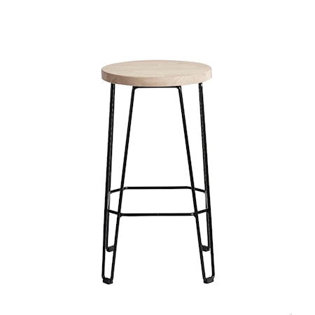 Move Barstol 65 Sort/Natur Jern/Eg 65x35 cm