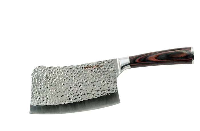 Cleaver with hammered blade