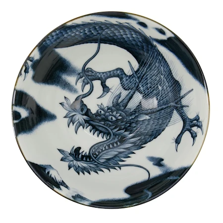 Japonism Dragon Tendon Skål 17.8x8.8cm Svart/Blå