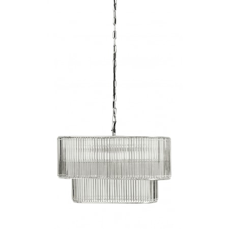 GLAMOUR Taklampa Oval Glas Silver