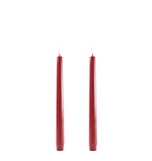 Taper LED-Ljus 2-pack 2,3 x 25 cm Röd