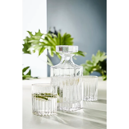 RELIEF Whiskykaraffel med 4 glass Sett