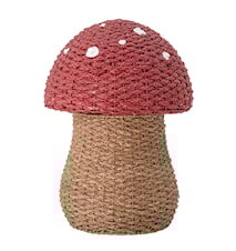 Corintha Basket w/Lid, Red, Seagrass
