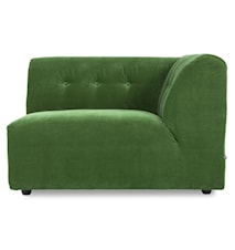 Vint couch: element høyre 1,5-sete, grønn