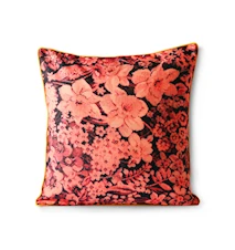 Printed Floral Cushion Coral/Black 50x50 cm
