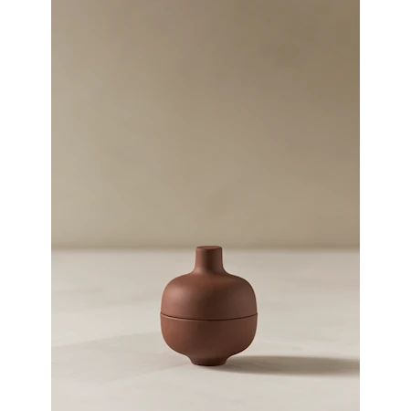 Sand Skål med Lock S Ø8,2 cm Stengods Terrakotta