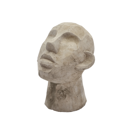 Talvik Figur Hoved 23 cm Cement Grå
