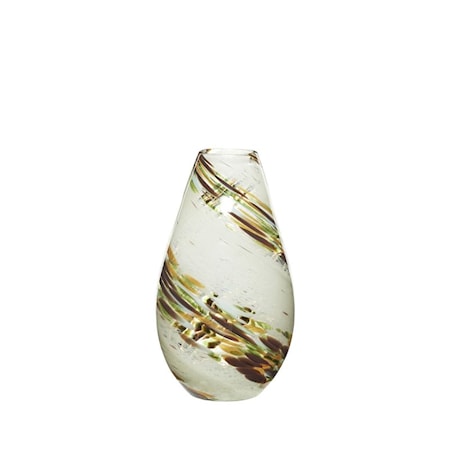 Hübsch Grove Vase 19×33 cm Brun/Hvid/Mønster