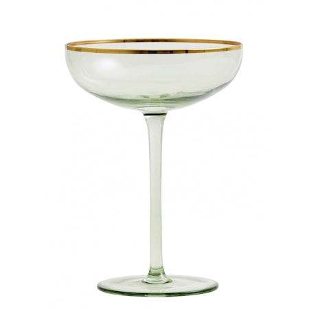 Greena Cocktailglas Med Guld Detalj