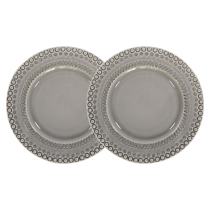 DAISY Dinner Plate Soft Grey 29 cm 2-pack