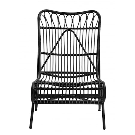 Chaise lounge Garden tressée polyrotin noir