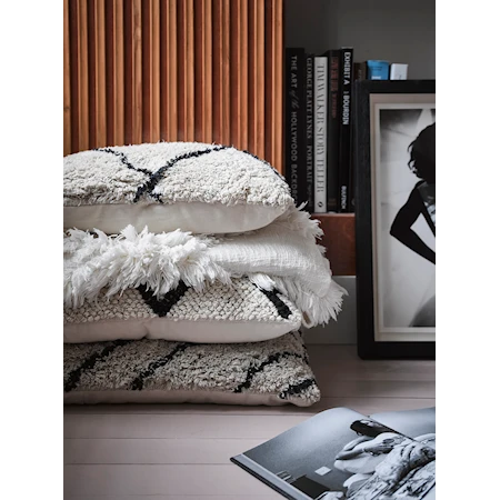 Cuscino cotone bianco/nero 50x50 cm