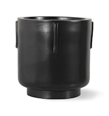 Footed Pot Earthenware Black