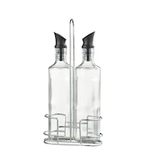 Oliiviöljy/Viinietikka setti 35 cl silikonia Ruostumaton 2 kpl 26,6,6 cm teline