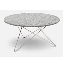 Outdoor O Table Granitt med Rustfri Stålbein Ø80
