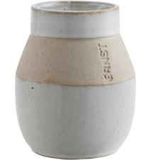 Glasert Vase med matt bård
