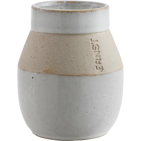 Glazed Vase with Matt Border