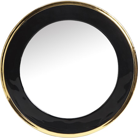 Blanka spegel Svart/guld 50cm