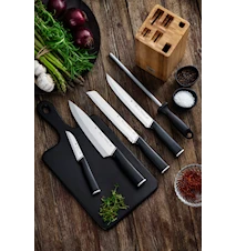 Kineo Knivsett med 4 kniver, 1 knivblokk og 1 knivstål