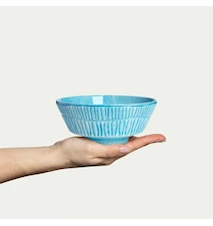 Stripes Skål 50 cl Ø15 cm Keramik Turkos