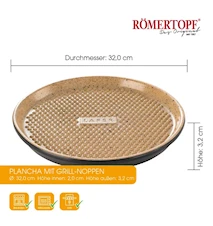 BBQ Plancha grill rund grillknotter Ø 31,5 leire