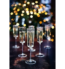Hurray Champagneglas 6-pack Räfflad/Klar