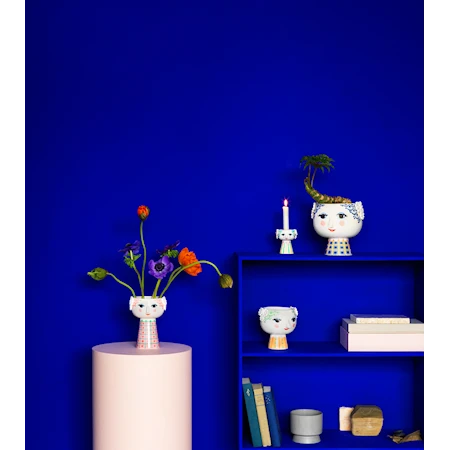 Eva blomsterkrukke på fot Ø21 cm, blå