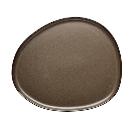 Raw Organic Tallerken 29 x 25 cm Metallic brun