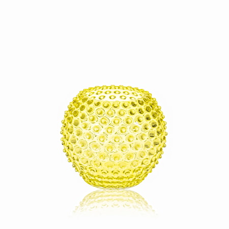 Läs mer om Hobnail Globe Vas 18 cm Citron