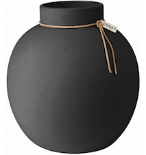 Runde Vase Steinzeug 22 cm - Dunkelgrau