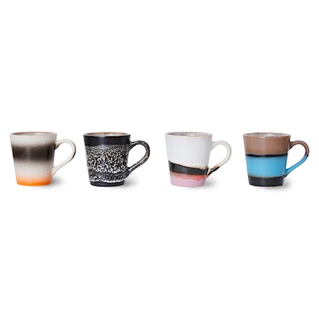 70's Espressokop 4-pak 8 cl Keramik Funky